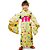 Kimono Infantil Florado Amarelo - Imagem 1