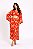 Kimono Longo Brocado Vermelho - Imagem 1