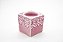 Castiçal Cubo Renda Rosa Porcelana 7 cm - Imagem 4