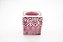 Castiçal Cubo Renda Rosa Porcelana 7 cm - Imagem 1
