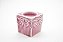 Castiçal Cubo Renda Rosa Porcelana 7 cm - Imagem 2