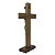 Crucifixo de Mesa Tradicional Madeira com Medalha de São Bento 29 cm - Imagem 6