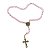Terço Nossa Senhora Aparecida Rosa Perola 10mm - Imagem 1