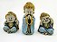 Estátua Trio Buda Azul Gesso 11 cm 17 cm 11 cm - Imagem 1