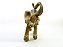 Estátua Elefante Flor Nas Costas Marrom e Dourado Gesso 30 cm - Imagem 4