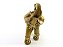 Estátua Elefante Flor Nas Costas Marrom e Dourado Gesso 23 cm - Imagem 4