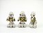 Estátua Trio Mini Buda Branco e Dourado Gesso 8 cm - Imagem 1