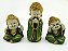 Estátua Trio Buda Verde Gesso 11 cm 17 cm 11 cm - Imagem 1