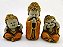 Estátua Trio Buda Laranja Gesso 11 cm 17 cm 11 cm - Imagem 1
