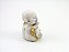 Estátua Trio Buda Branco e Dourado Gesso 8 cm - Imagem 9