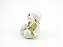 Estátua Trio Buda Branco e Dourado Gesso 8 cm - Imagem 2