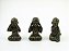 Estátua Trio Mini Buda Preto e Dourado Gesso 8 cm - Imagem 1