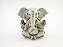 Estátua Ganesha Sentado Branco e Dourado Gesso 12 cm - Imagem 1