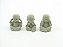 Estátua Trio Mini Buda Chinês cor Cimento Resina 6 cm - Imagem 1