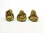 Estátua Trio Mini Buda Marrom e Dourado Gesso 5 cm - Imagem 1