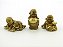 Estátua Trio Mini Buda Livro e Bandejas Marrom e Dourado Gesso 5 cm - Imagem 1