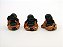 Estátua Trio Mini Buda Preto e Ferrugem Gesso 5 cm - Imagem 1