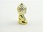 Estátua Mini Buda Meditando cor Dourado Porcelana 7 cm - Imagem 4