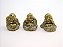 Estátua Trio Mini Buda Dourado Brilho Resina 5 cm - Imagem 1