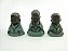 Estátua Trio Buda Mudra Preto e Verde Resina 12 cm - Imagem 1