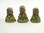 Estátua Trio Buda Mudra Bege Resina 12 cm - Imagem 1