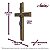 Crucifixo de Parede Madeira Escura e Metal 34 cm - Imagem 2