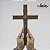 Crucifixo de Parede Madeira Escura e Metal 34 cm - Imagem 3