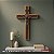 Crucifixo de Parede Madeira Escura e Metal 34 cm - Imagem 4