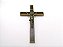 Crucifixo de Parede Madeira Escura e Metal 34 cm - Imagem 1