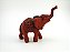 Estátua Elefante Indiano cor Vermelho Resina 15 cm - Imagem 1