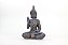Estátua Buda Vitarka Mudra cor Chumbo Resina 20 cm - Imagem 1