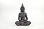 Estátua Buda Dhyana Mudra cor Chumbo Resina 20 cm - Imagem 1