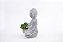 Buda com Planta cor Cimento em Cerâmica 12 cm - Imagem 2