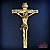 Crucifixo de Parede Dourado Resina 28 cm - Imagem 3