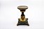 Castiçal Base Quadrada Folha Verde e Dourado Resina 15 cm - Imagem 1