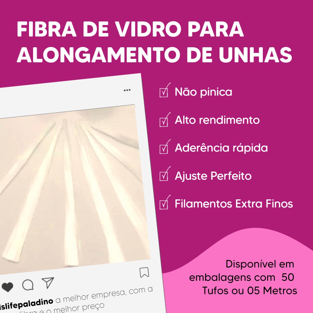 Fibra de vidro para alongamento de unhas - 15 metros - Imagem 2