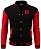 Jaqueta College Americana Black Red Letra R Bordada - Imagem 1