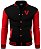 Jaqueta College Americana Black Red Letra V Bordada - Imagem 1
