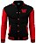 Jaqueta College Americana Black Red Letra W Bordada - Imagem 1