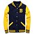 Jaqueta College Americana Blue Yellow Letra B Bordada - Imagem 1
