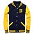 Jaqueta College Americana Blue Yellow Letra D Bordada - Imagem 1