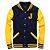 Jaqueta College Americana Blue Yellow Letra J Bordada - Imagem 1