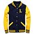 Jaqueta College Americana Blue Yellow Letra L Bordada - Imagem 1