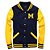 Jaqueta College Americana Blue Yellow Letra M Bordada - Imagem 1