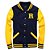 Jaqueta College Americana Blue Yellow Letra R Bordada - Imagem 1