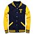 Jaqueta College Americana Blue Yellow Letra T Bordada - Imagem 1