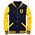 Jaqueta College Americana Blue Yellow Letra U Bordada - Imagem 1