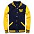 Jaqueta College Americana Blue Yellow Letra W Bordada - Imagem 1