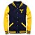 Jaqueta College Americana Blue Yellow Letra Y Bordada - Imagem 1