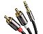 Ugreen 3.5mm male to 2rca male cable 1m (black) - Imagem 1